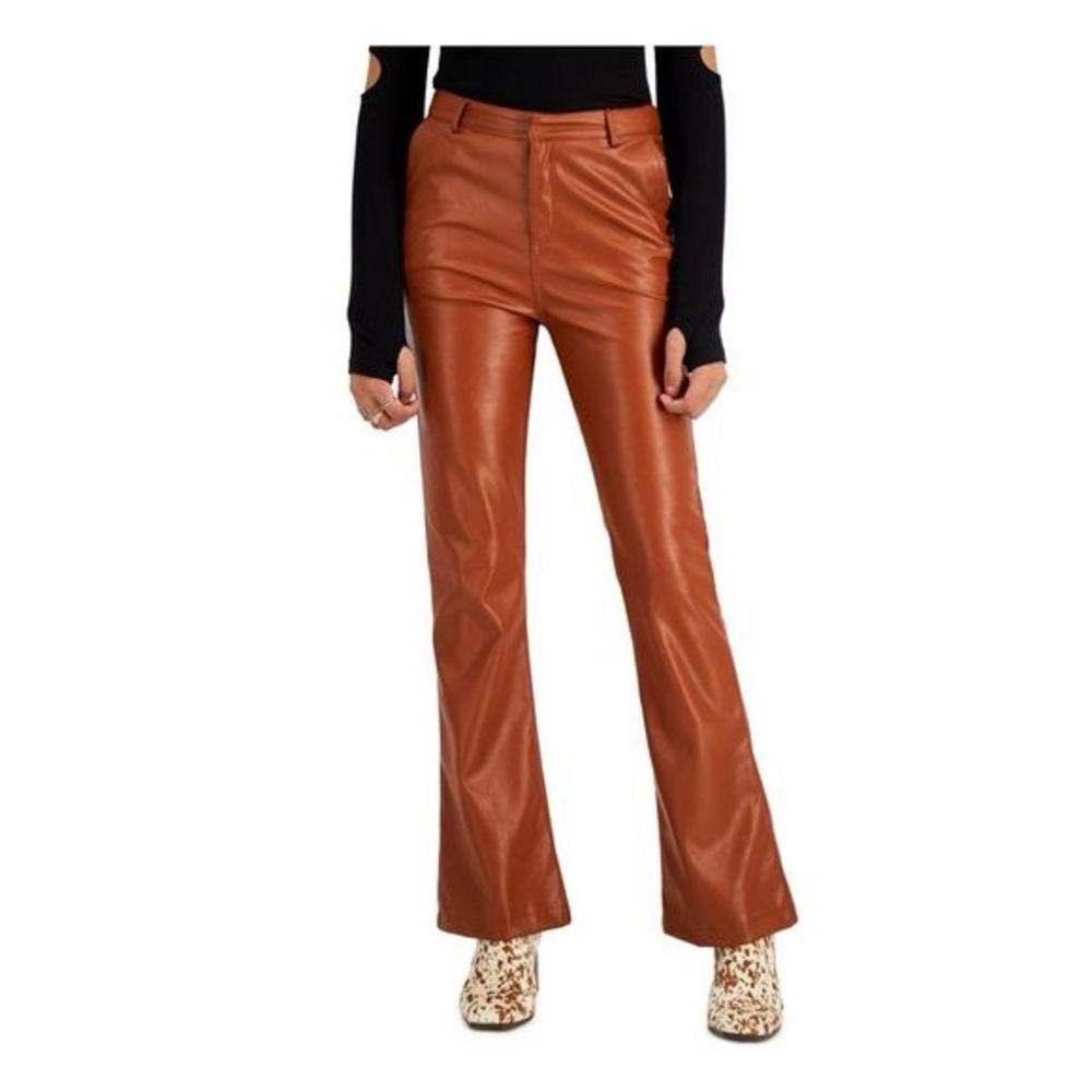 Anthropologie- En Saison Lana Faux Leather Flare Pants